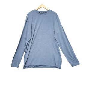 Travis Mathew‎ The Crew Long Sleeve Shirt Stretch Heather Blue Golf Mens XXL